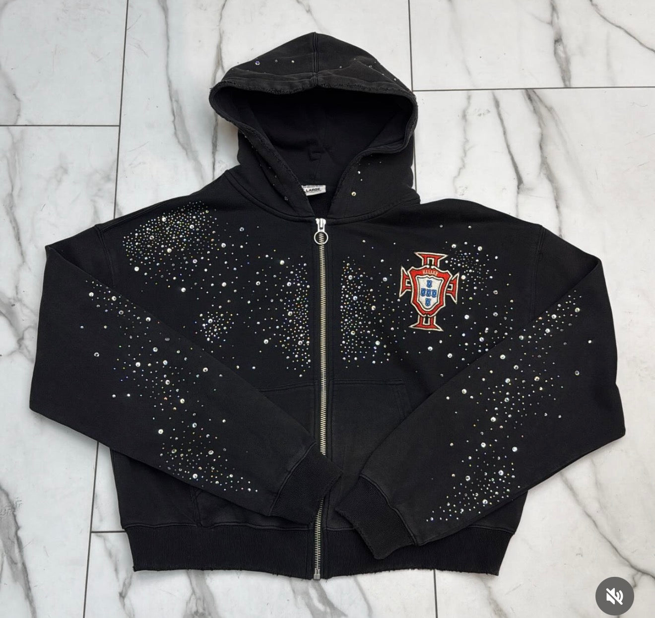 Vale Portugal Black Zip Up Hoodie