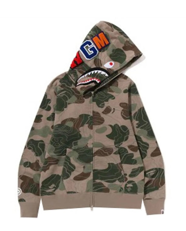 Bape #23 Color Camo Shark Pullover Hoodie (Beige)