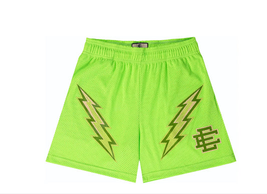 Eric Emanuel Pattern Mesh Gecko Green Shorts