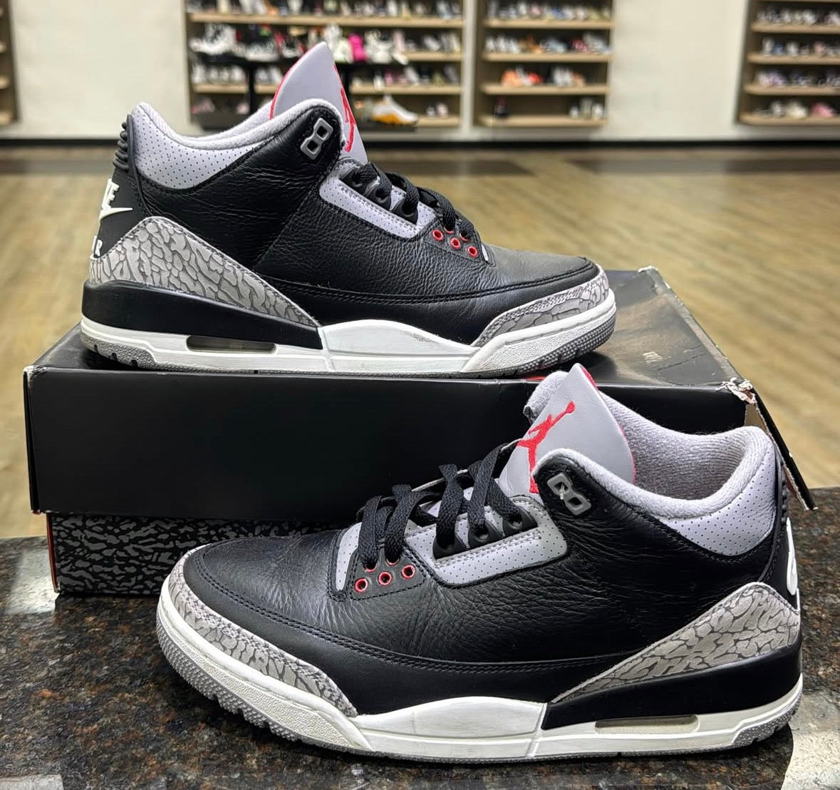 Jordan 3 black cement used with box