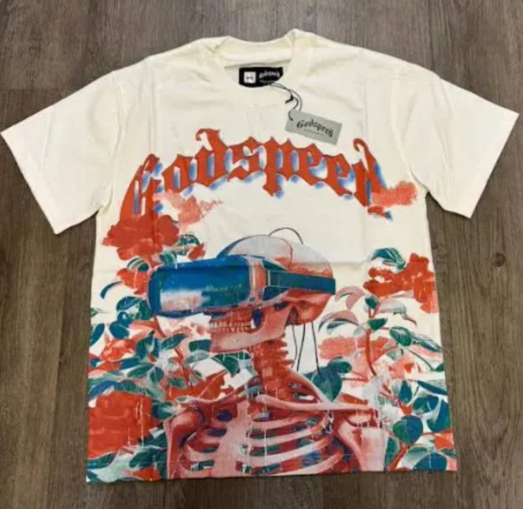 God speed white flower vision tee