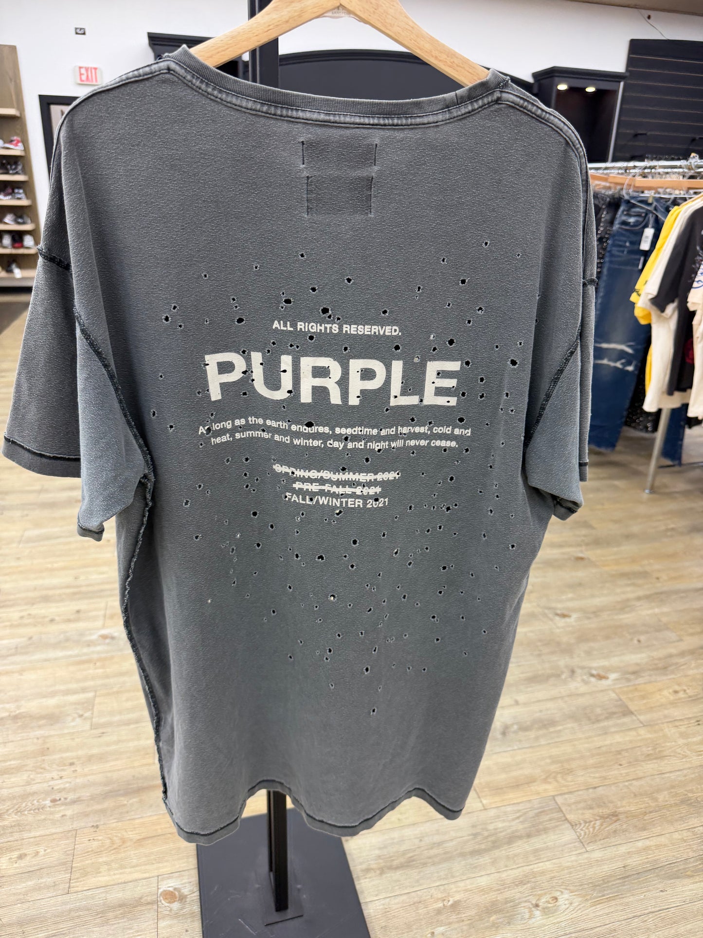 Purple Brand Black Faded PRE-OWNED TEE