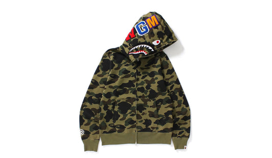 Bape #2 1st Camo Shark Full Zip Green Hoodie