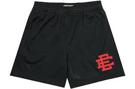 Eric Emmanuel Black Crimson Red Logo Shorts