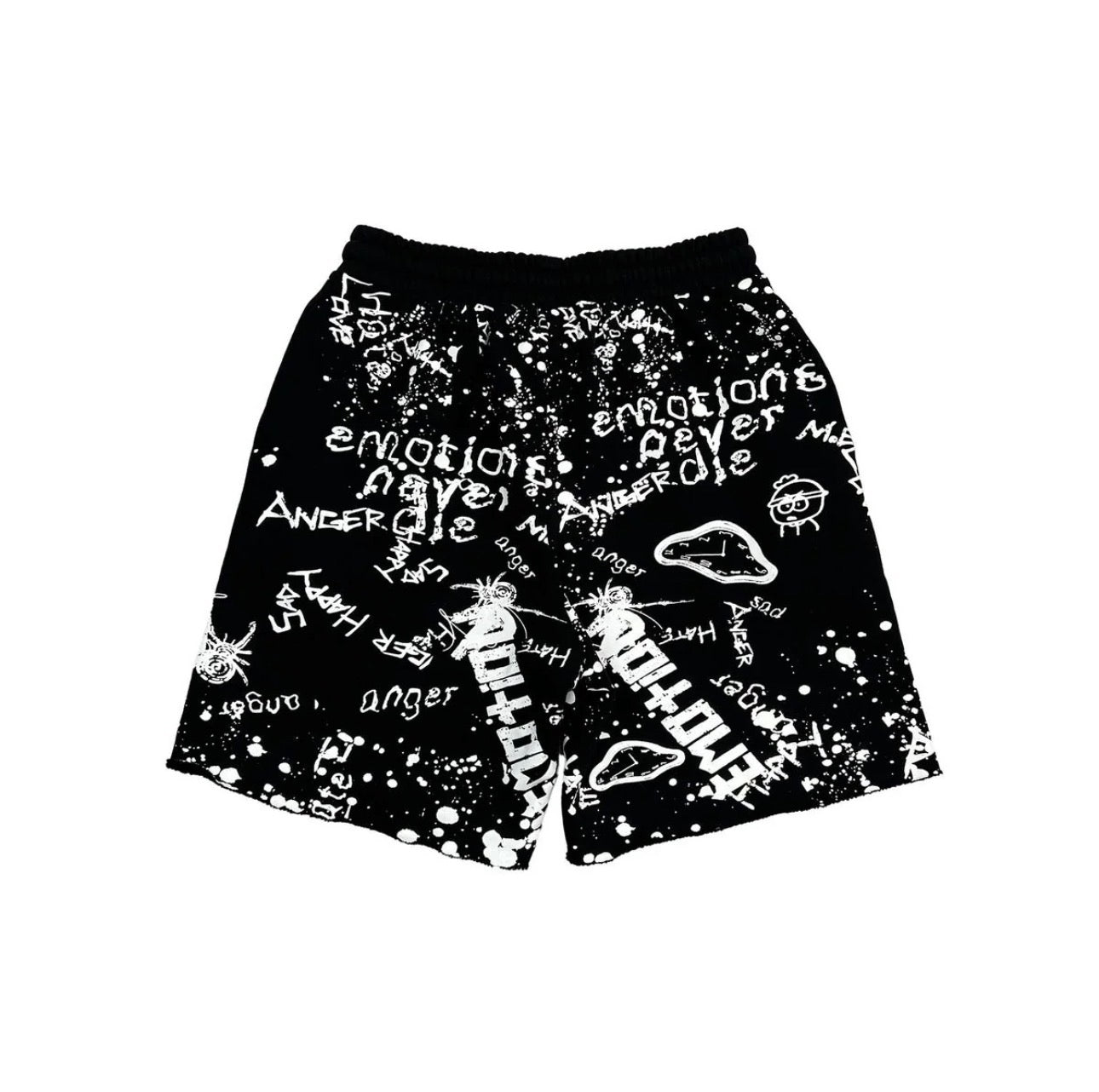 Mixed Emotions Black Graffiti Shorts