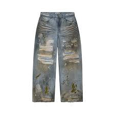 Vale Light Blue Stone Paint Denim Jean