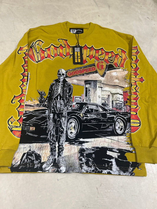 Godspeed Mustard Skeleton Gas Station LongSleeve