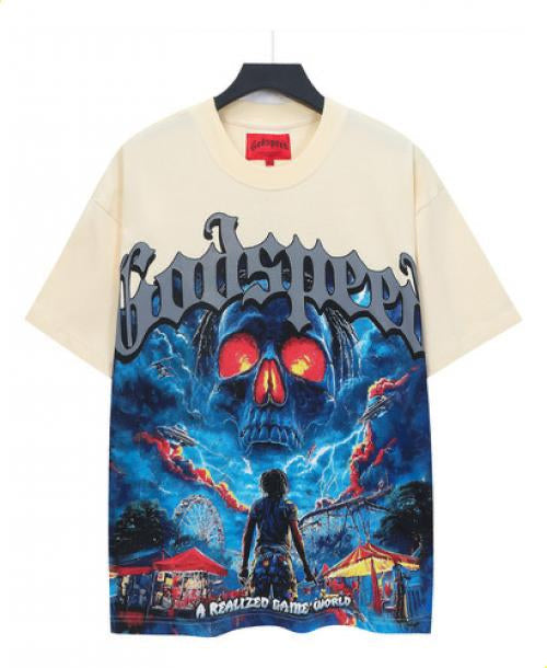 Godspeed  Cream Amusement Park Tee