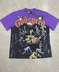 Godspeed Cowboy Skeletons Card Game Purple Tee