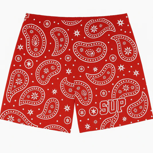 Sup Red Paisley Shorts