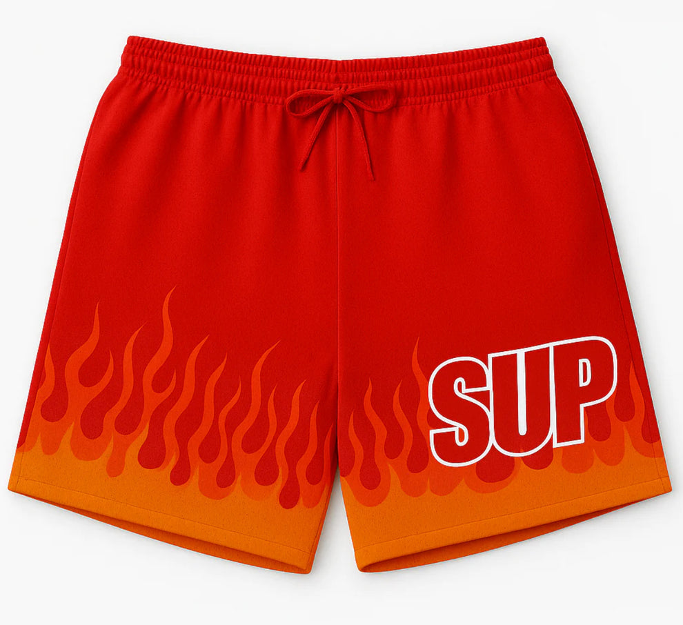 SUP RED FLAMES SHORTS