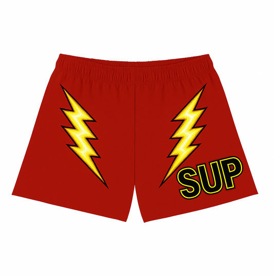 Sup Bolt Red Yellow Shorts
