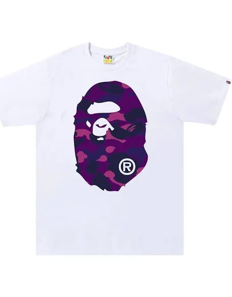 BAPE Color Camo Big Ape Head 'White/Purple' Tee