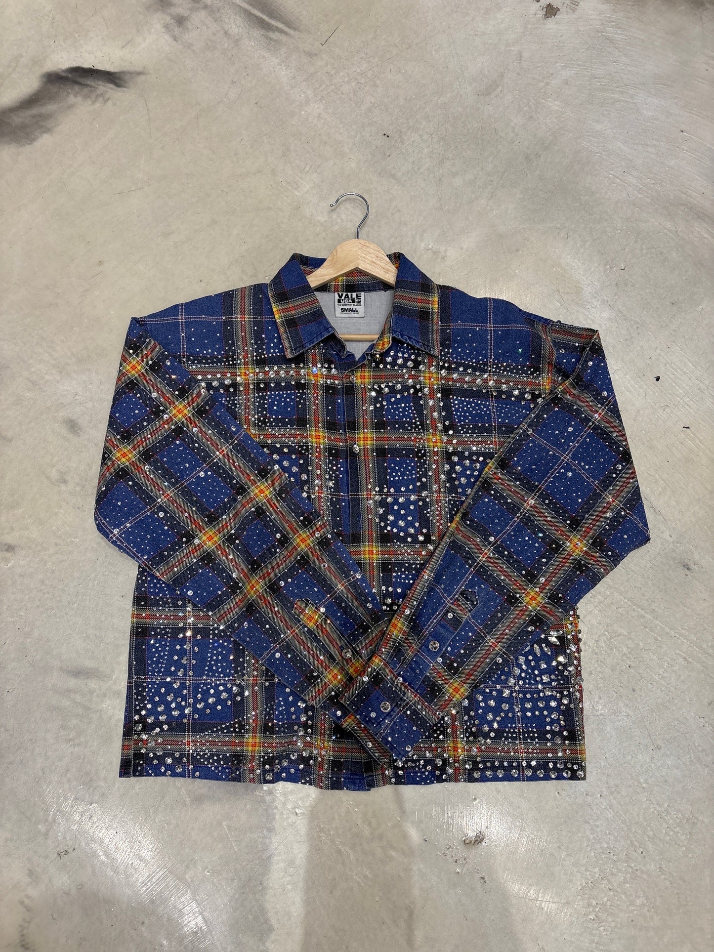 Valley Blue Rhinstone Flannel USED