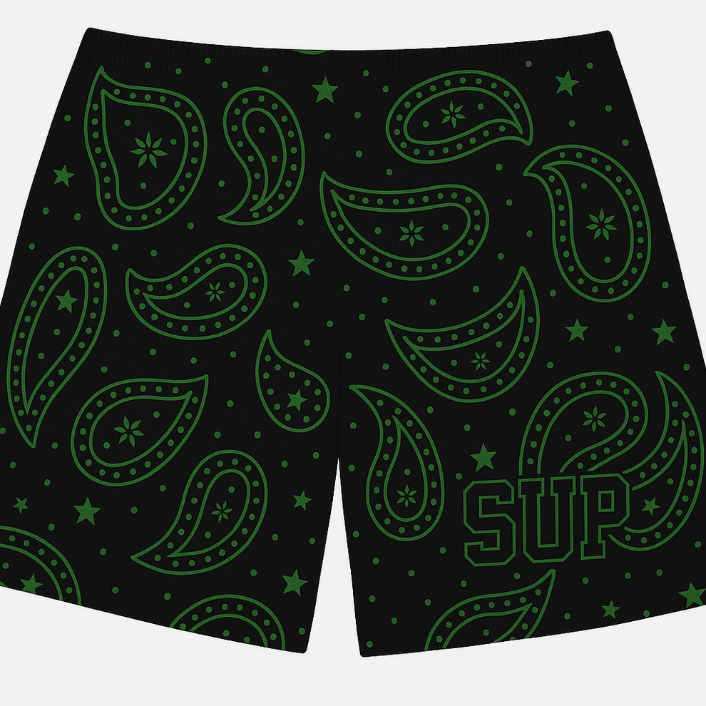 Sup Green Paisley Shorts