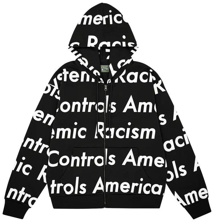 Denim tears x Arthur Java systemic racim controls American zip up