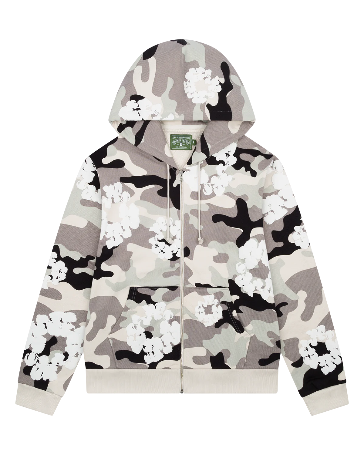 Denim tears #17 white  camo the cotton wreath zip sweatshirt