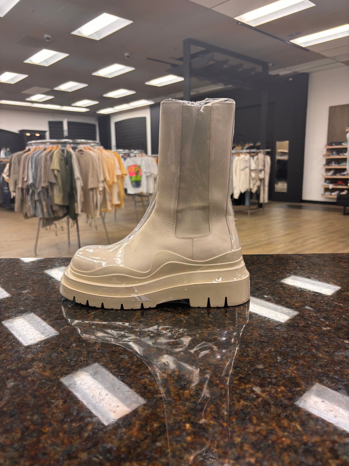Bottega White Boots Used with box