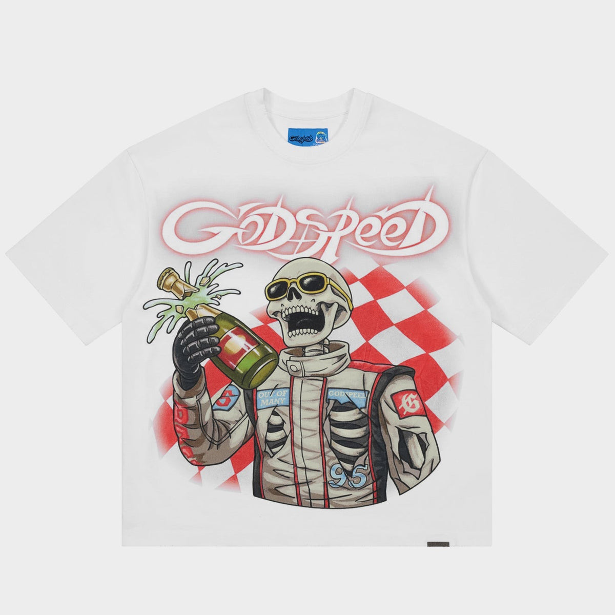 Godspeed white poppin bottle tee