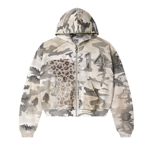 Vale Forever Winter Camo Off White Zip Up Hoodie