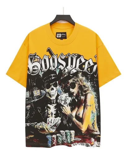 Godspeed skeleton & Beauty Poker Gold Tee