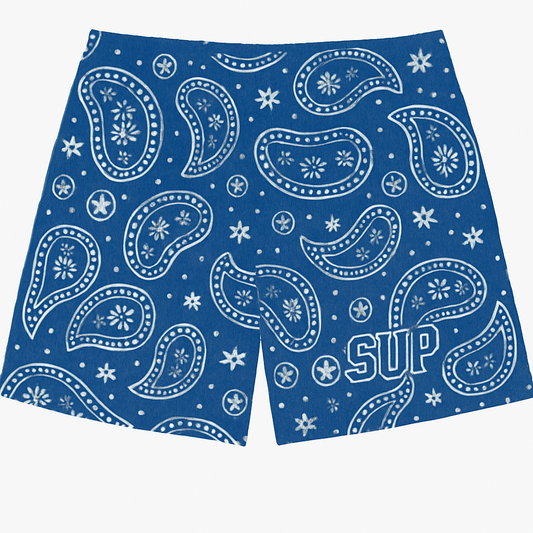 Sup Blue Paisley Shorts