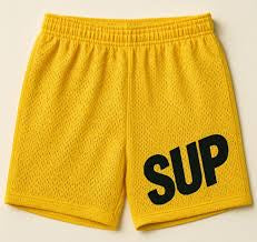 Sup Yellow Black Logo Shorts