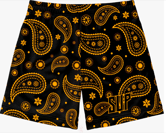 Sup Orange Paisley Shorts