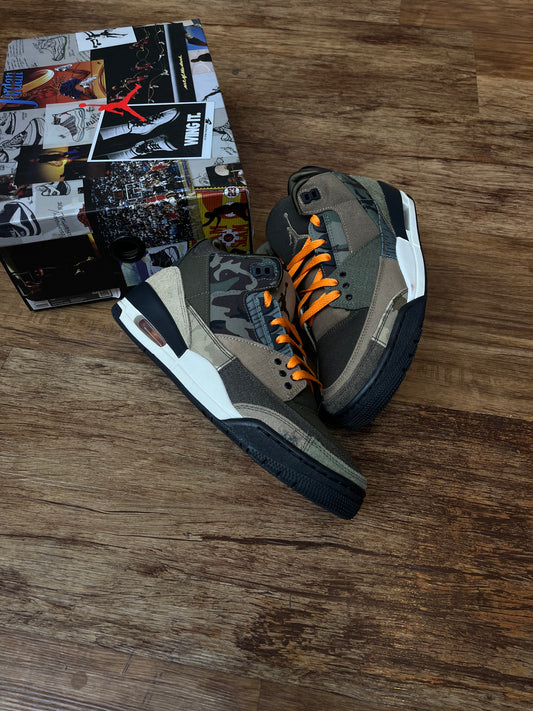 Jordan 3 patchwork camo pre-owned with box