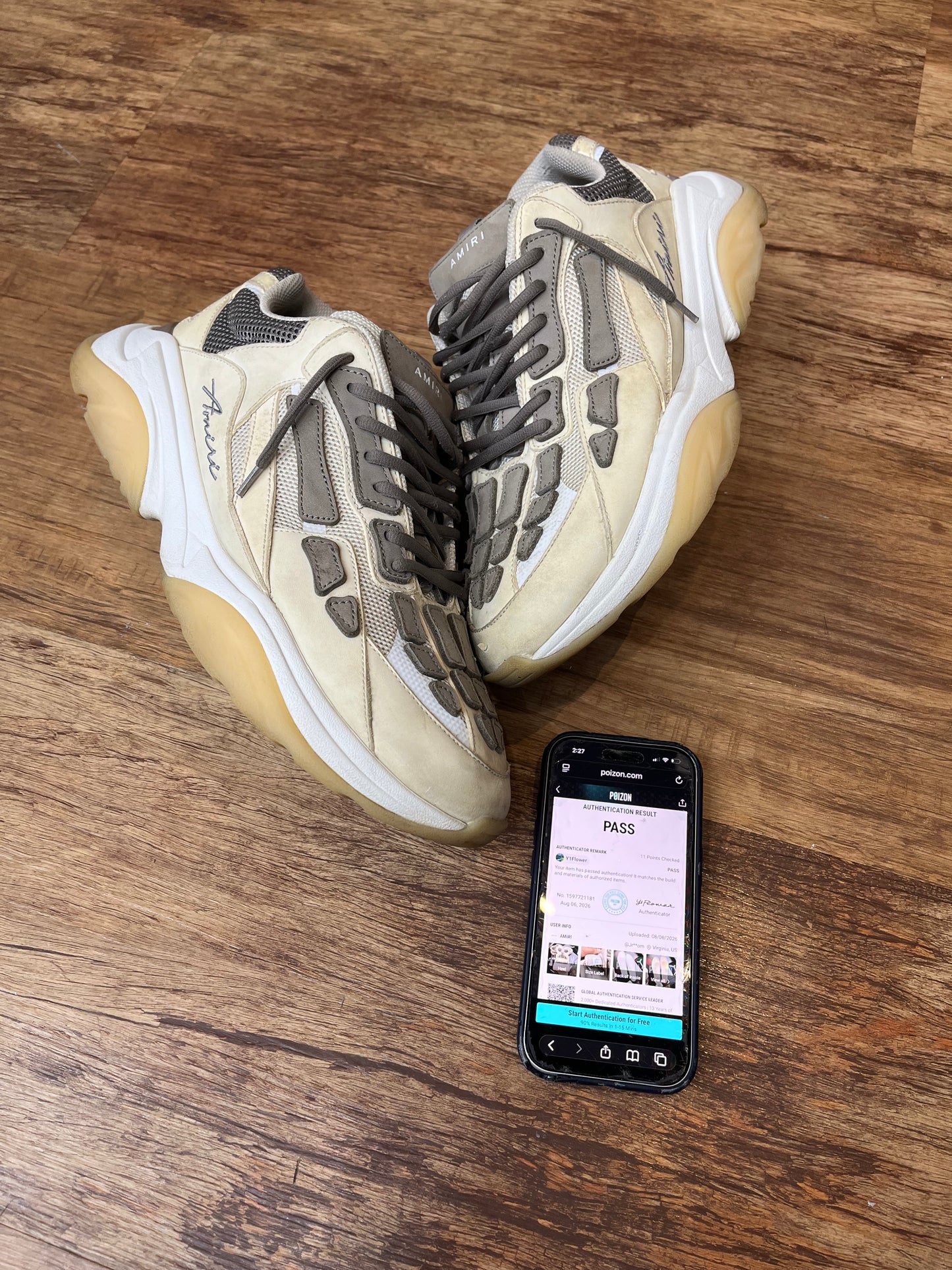 Amiri bone runner ‘Alabaster’ used no box