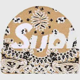 Supreme Bandana Khaki Big Logo Beanie