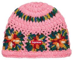 Supreme Pink Crochet Beanie