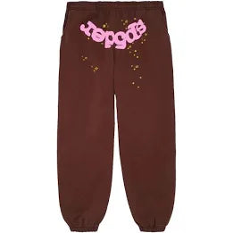 Sp5der Brown Classic Web Sweat Pants