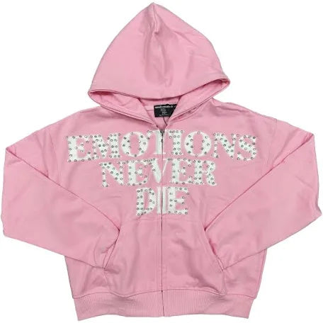 Mixed Emotion Pink Zip Up Hoodie