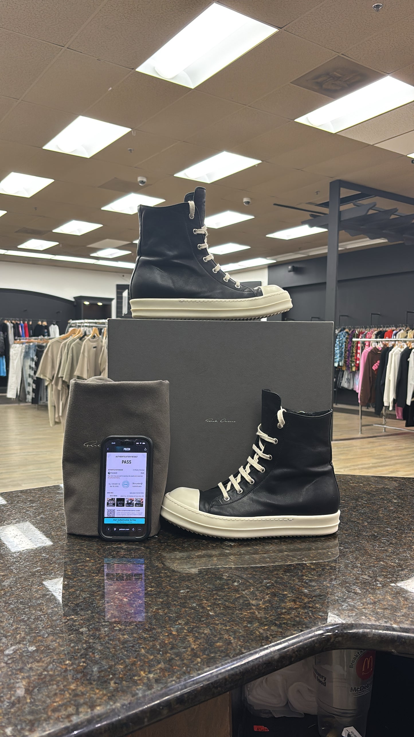 Rick Owen’s High Leather Used with box