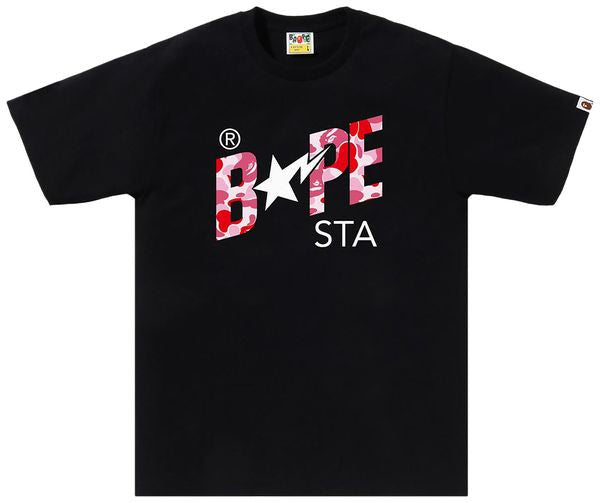 BAPE ABC Camo Sta Logo Tee 'Black/Pink'