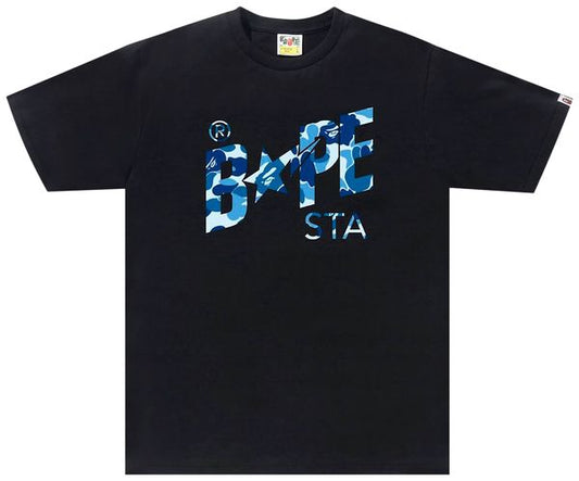 BAPE ABC Camo Sta Logo Tee 'Black/Blue'