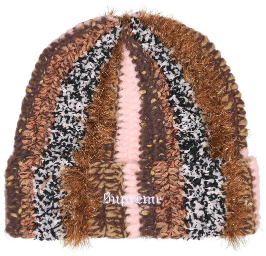 Supreme Tinsel Stripe Beanie 'Brown’