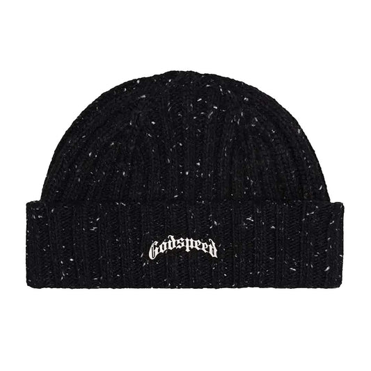 Godspeed OG Logo Emblem Oreo Speckled Black Beanie
