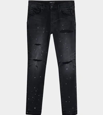 Purple Brand Black Reflective Repair Paint Jeans