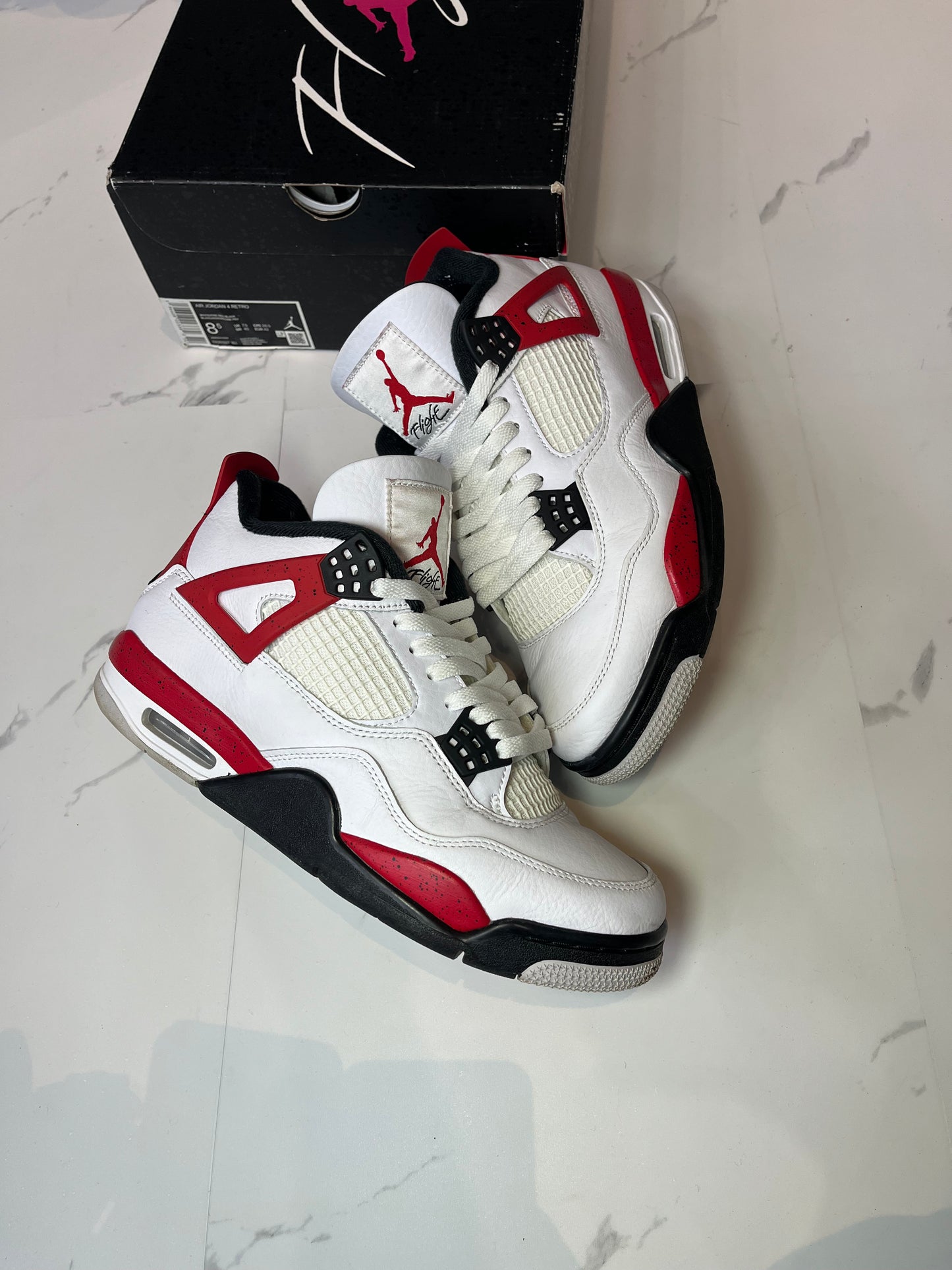 Jordan 4 Red Cement Used With Box