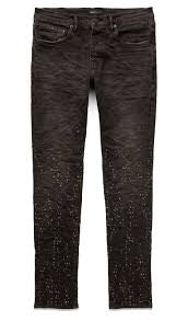 Purple Brand Yellow Color Wft Buckshot Black Jean