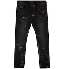 Purple Brand Black Wash Metallic Sliver Jean