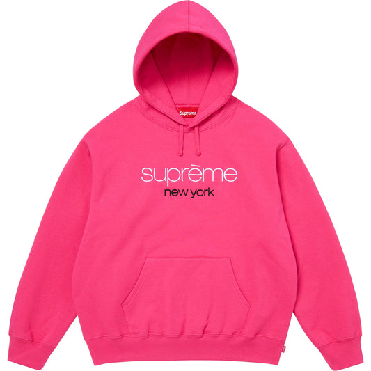 Supreme Classic Logo Hooded Bright Fuchsia