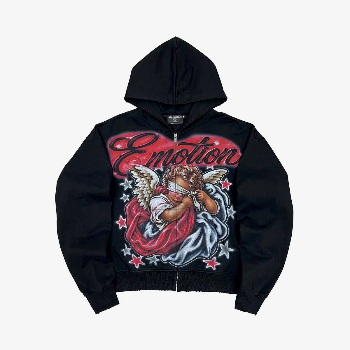 Mixed Emotion Unveiled Zip Black Up Hoodie