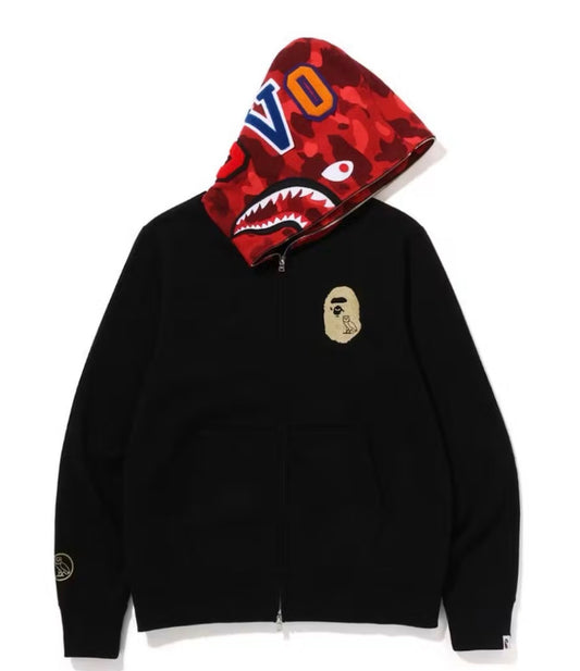 Bape x OVO Shark Full Zip Black Hoodie