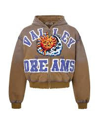 Vale Sunny Brown Zip-Up Hoodie