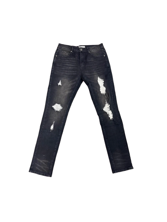 SBO Black Wash White Rips Jeans