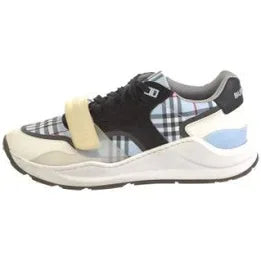 Burberry Blue Strqp cream low top USED