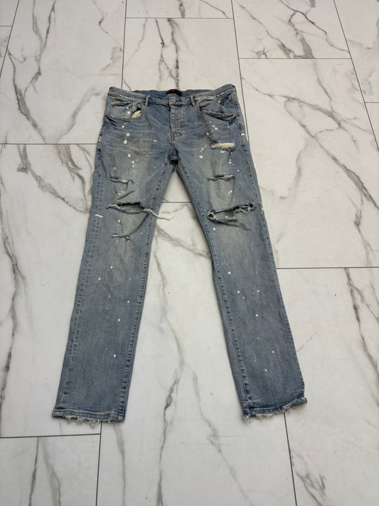 Purple Jeans ‘White paint splatter’ W Back Tag PRE-OWNED